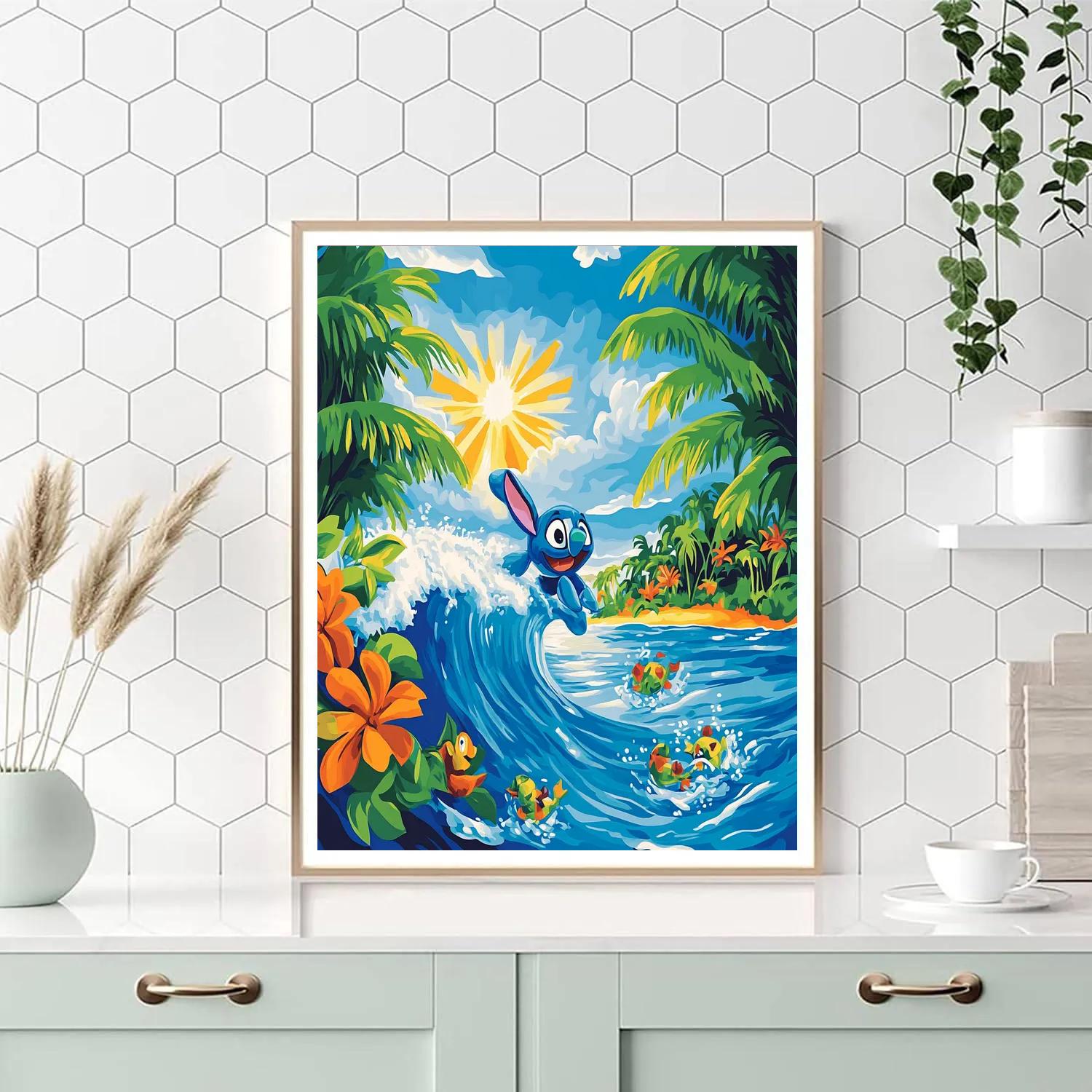 Stitchs Hawaiian Surf Adventure painting number kit
