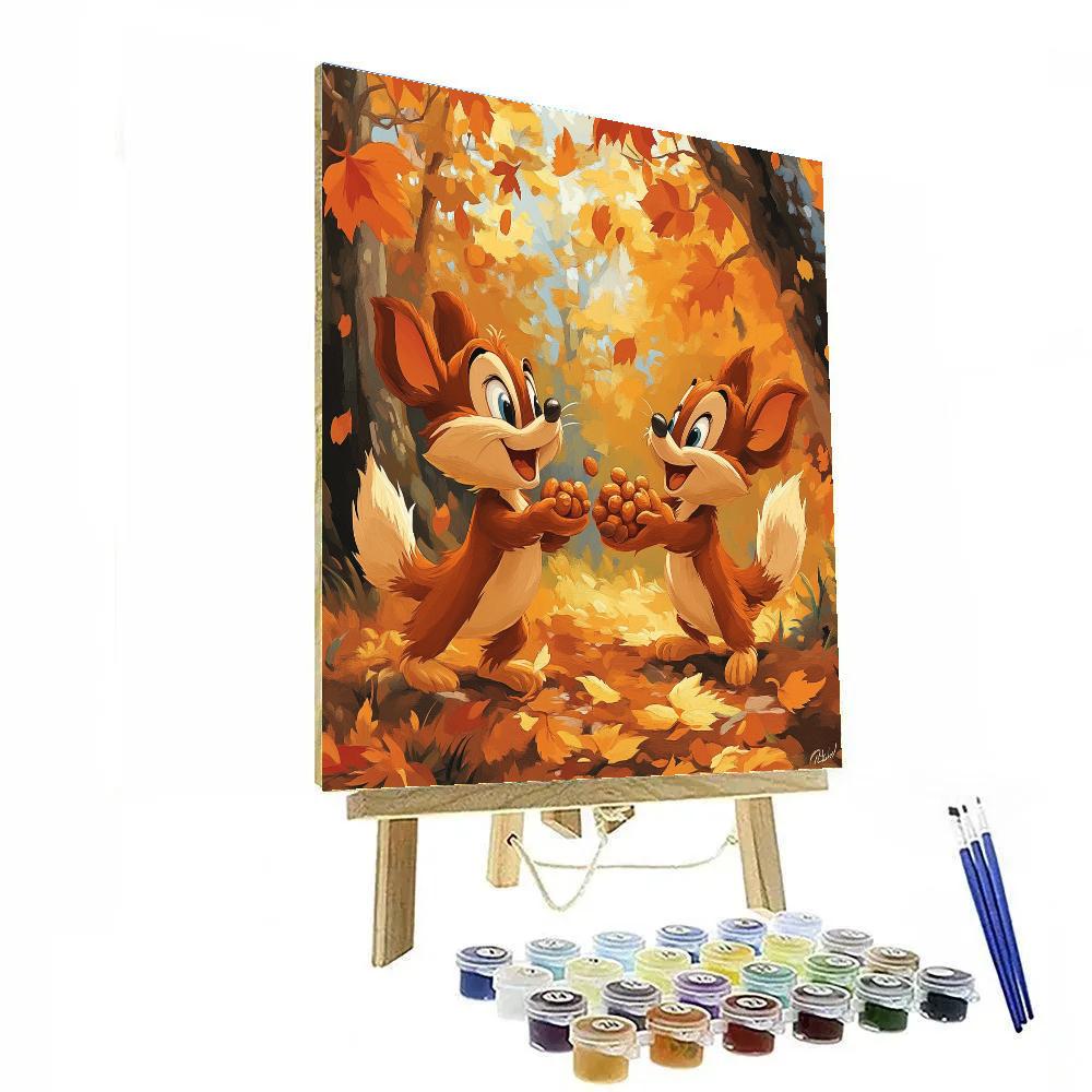 Chip And Dales Autumn Harvest Surprise Number painting