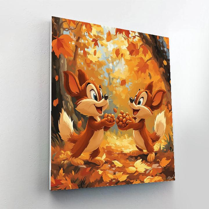 Chip And Dales Autumn Harvest Surprise Number painting
