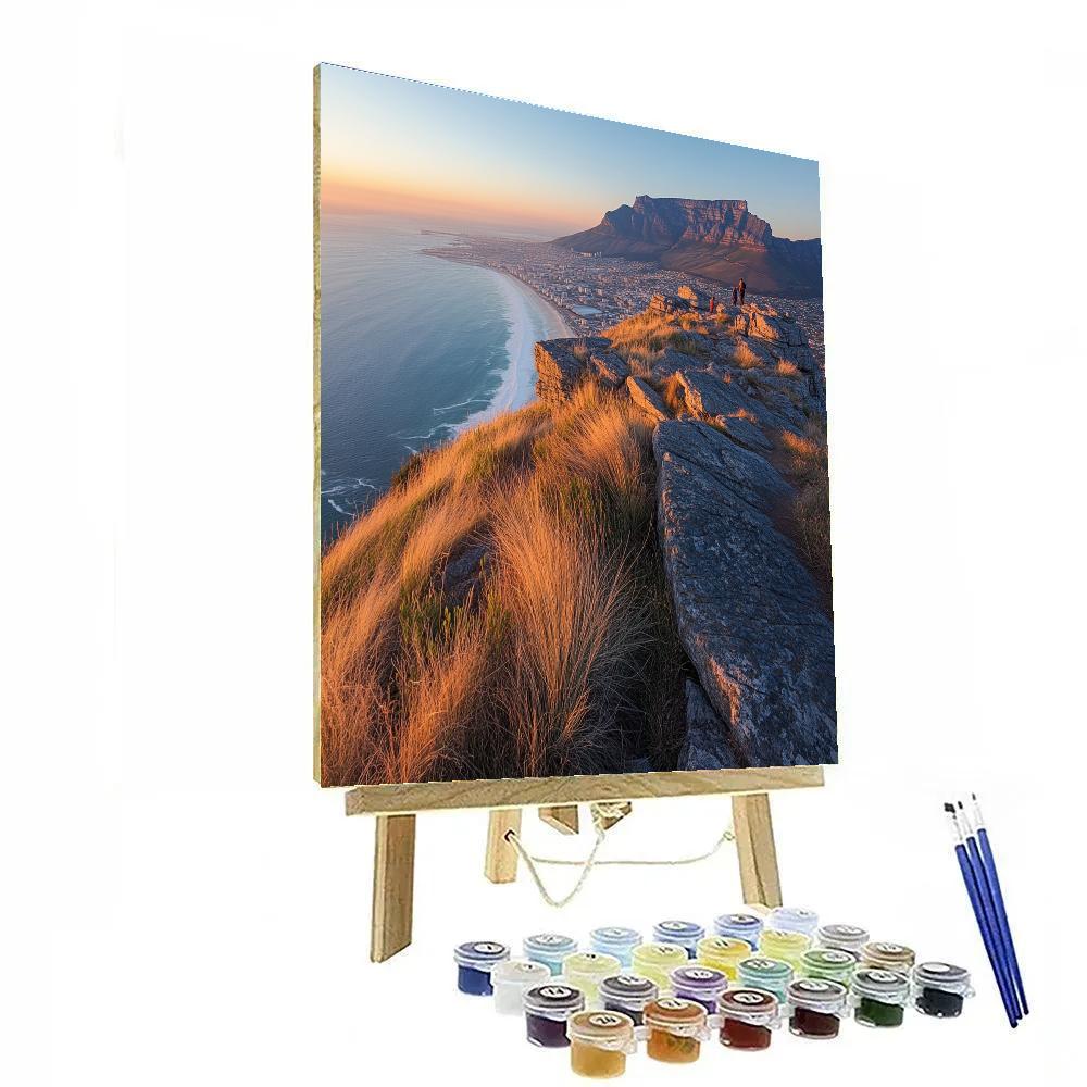 Golden Hour Vista From Table Mountain - Cape Town, South Africa Painting by numbers kit