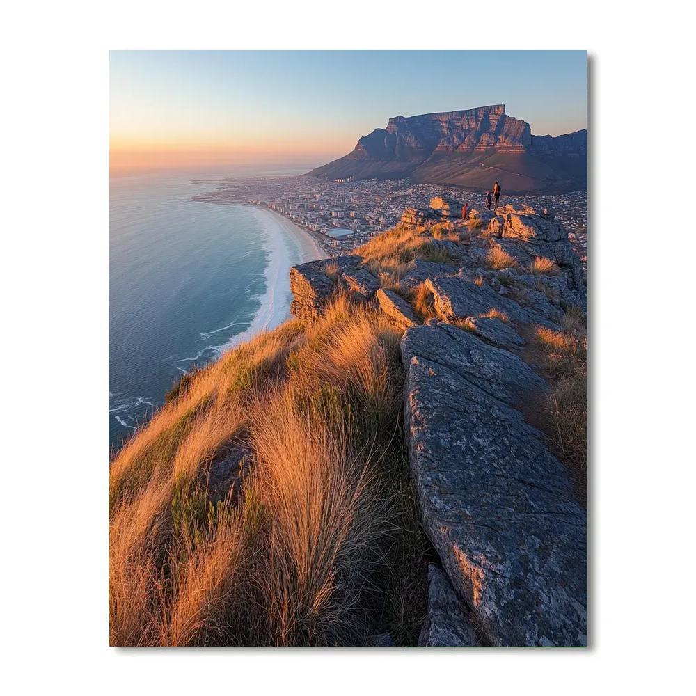 Golden Hour Vista From Table Mountain - Cape Town, South Africa Painting by numbers kit