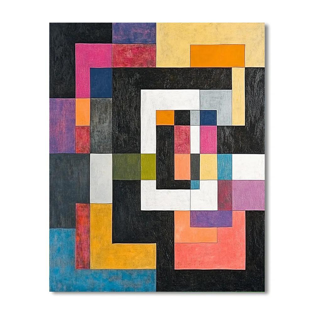 Kazimir Malevich Inspired Rhythmic Balance DIY paint by numbers