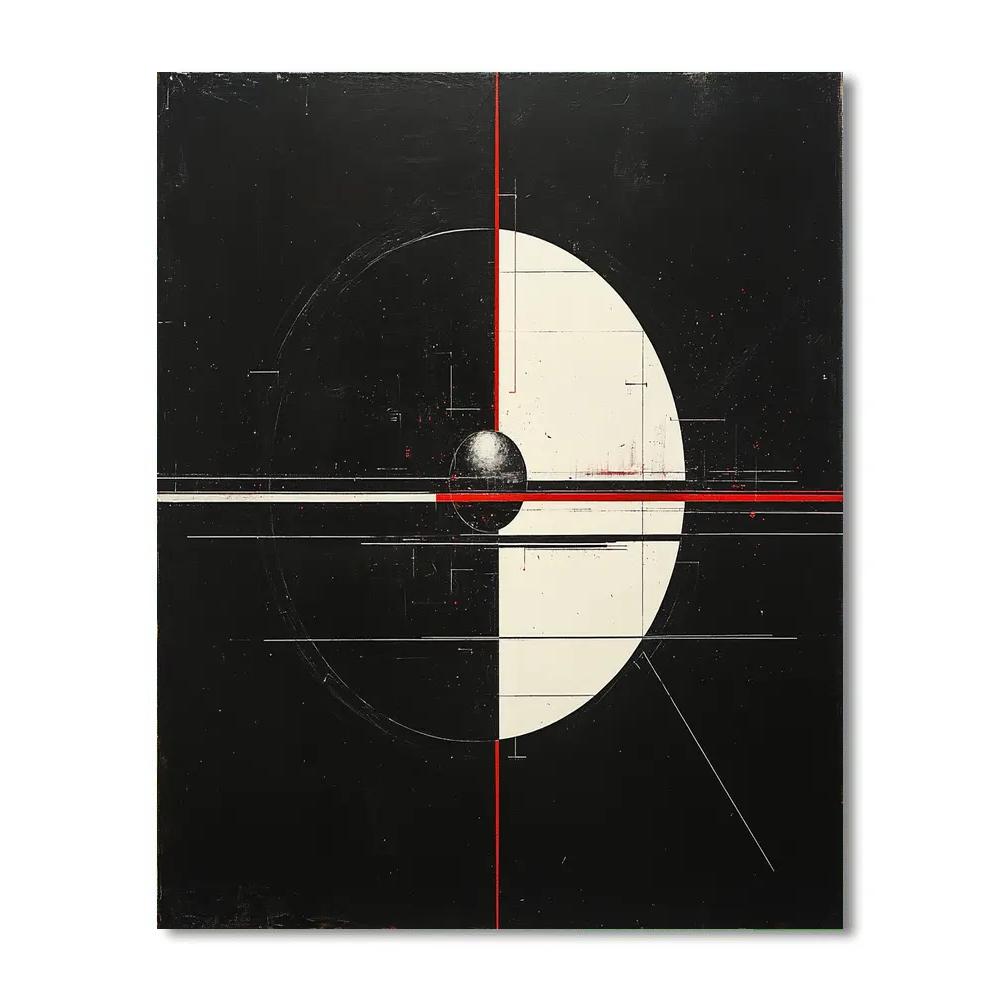 Kazimir Malevich Inspired Orbital Suprematism Grid paint by number