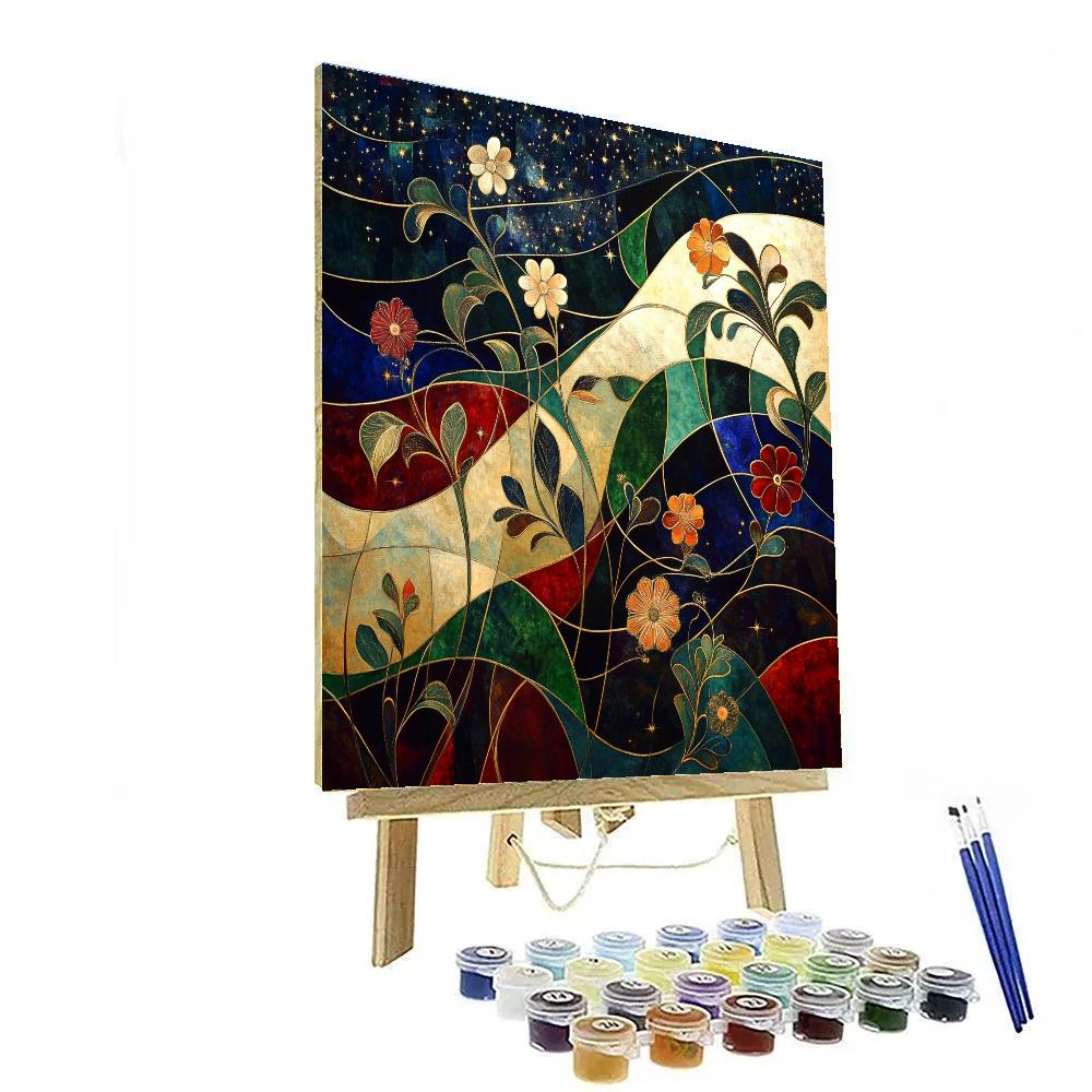 Gustav Klimt Inspired Celestial Bloom Painting by numbers kit