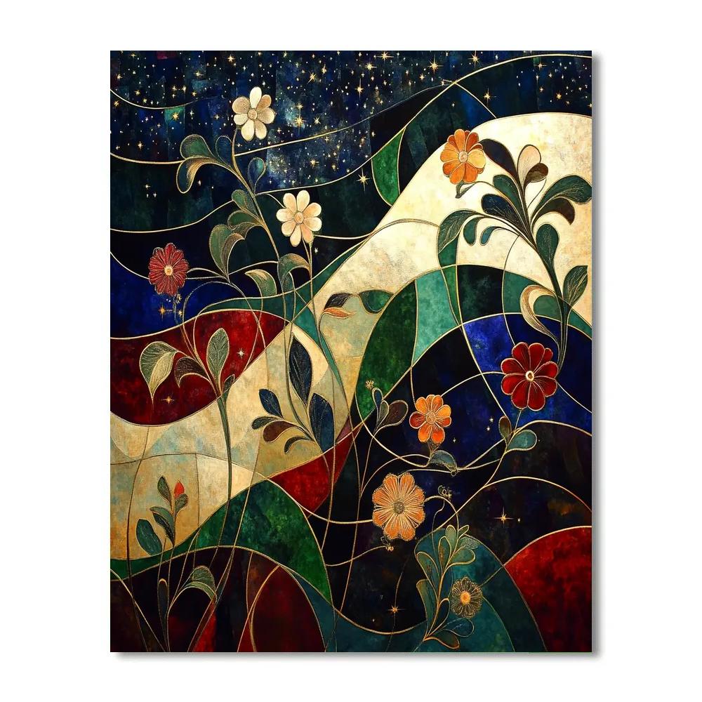 Gustav Klimt Inspired Celestial Bloom Painting by numbers kit