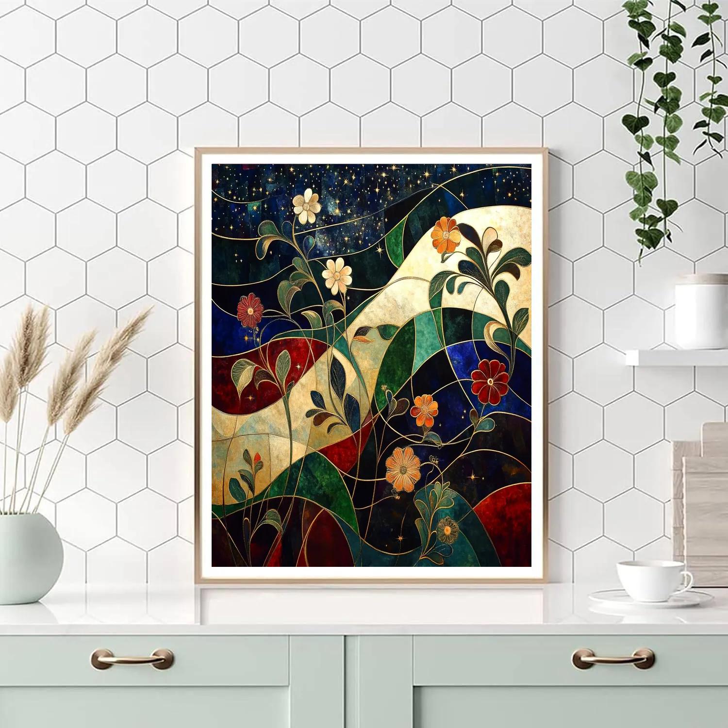 Gustav Klimt Inspired Celestial Bloom Painting by numbers kit