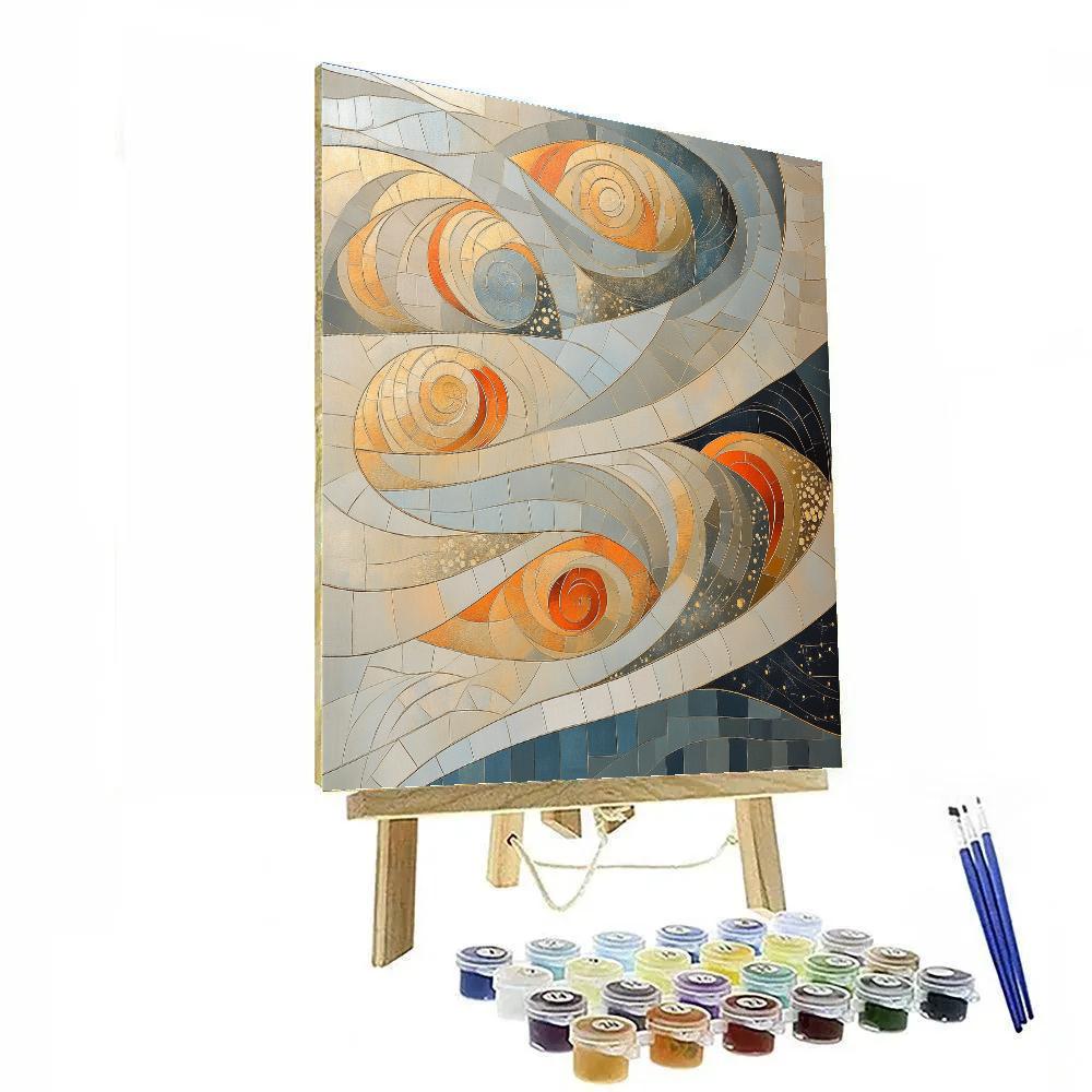 Gustav Klimt Inspired Harmony Of Patterns painting number kit