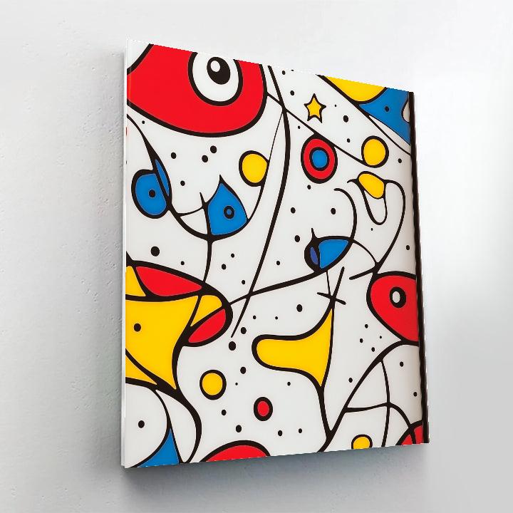 Joan Miró Inspired Abstract Joyful Whimsy painting number kit