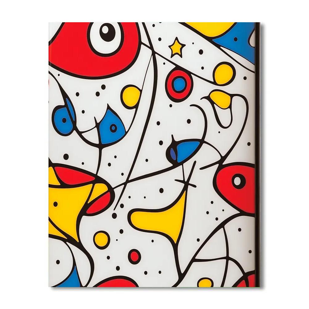 Joan Miró Inspired Abstract Joyful Whimsy painting number kit