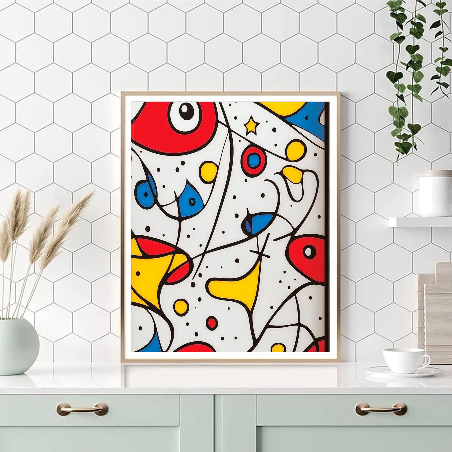 Joan Miró Inspired Abstract Joyful Whimsy painting number kit