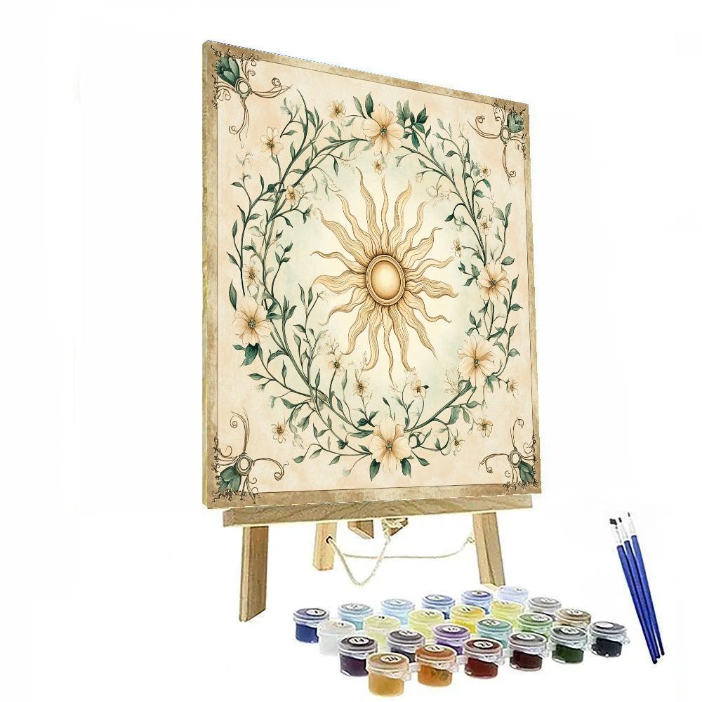 Alphonse Mucha Inspired Vintage Floral Harmony paint by color