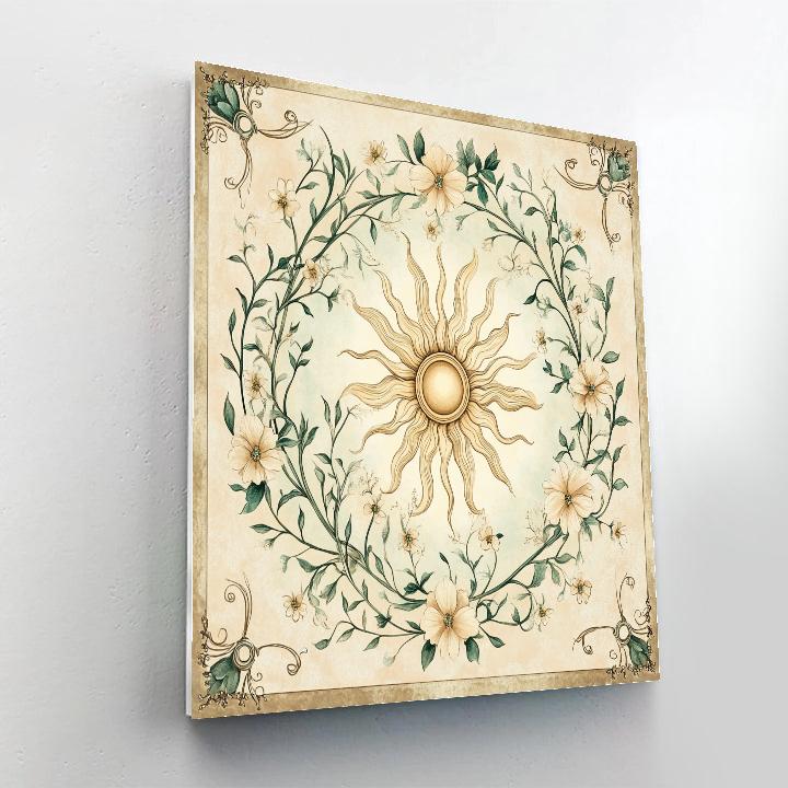 Alphonse Mucha Inspired Vintage Floral Harmony paint by color