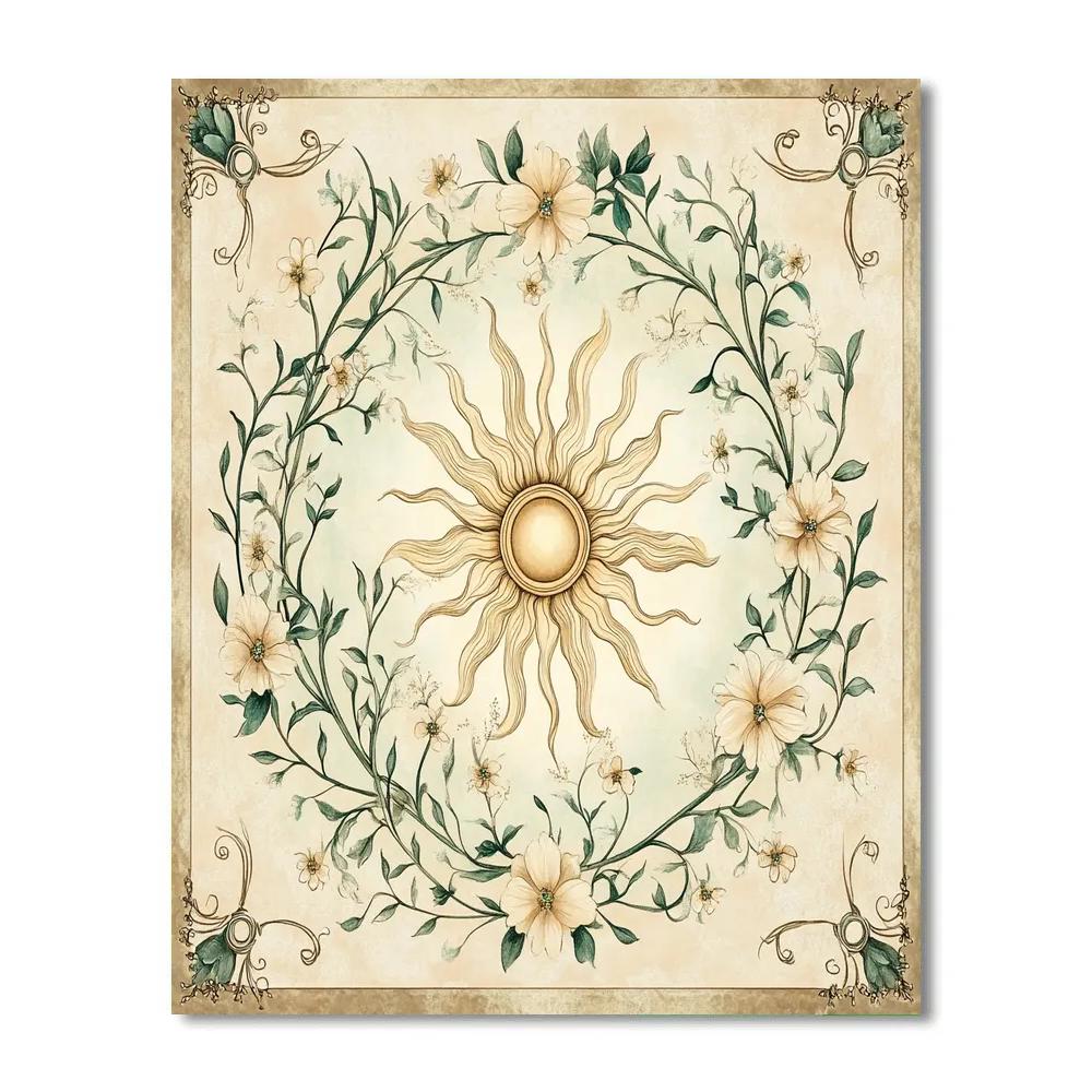 Alphonse Mucha Inspired Vintage Floral Harmony paint by color