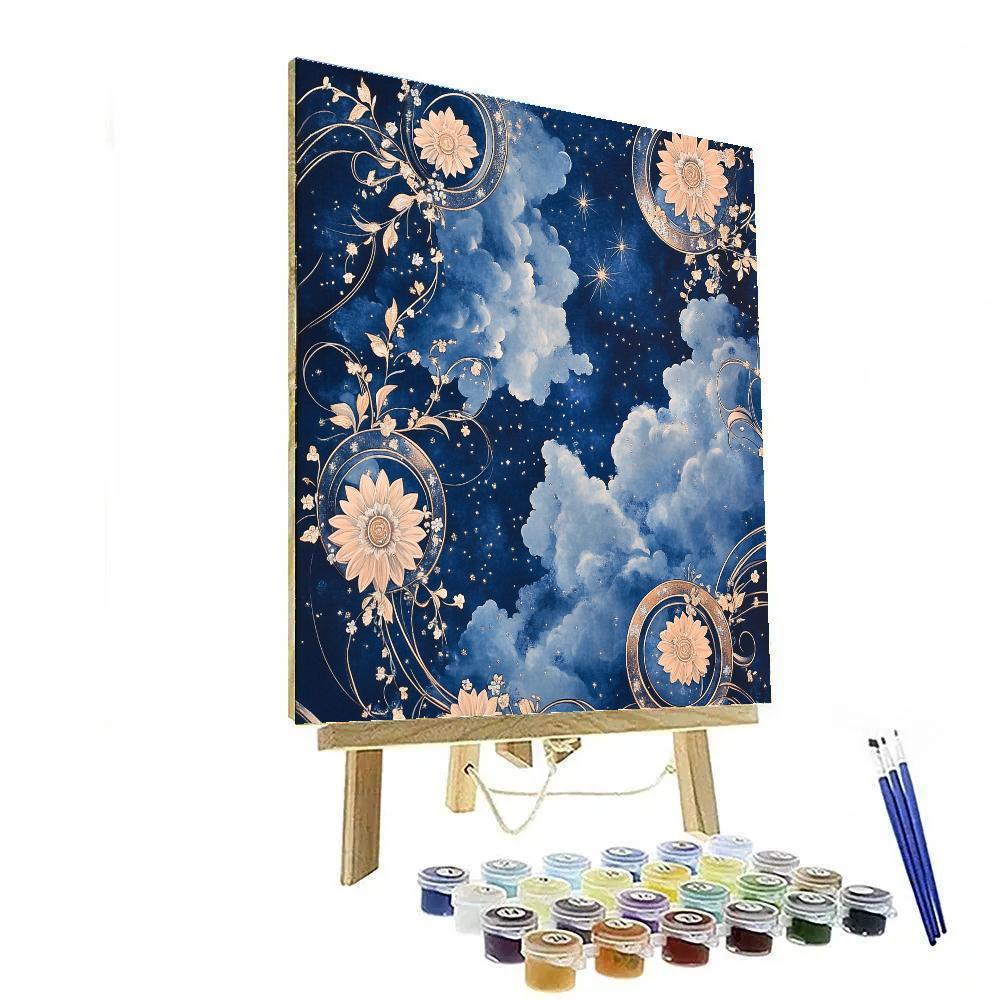 Alphonse Mucha Inspired Celestial Garden Vintage paint by color