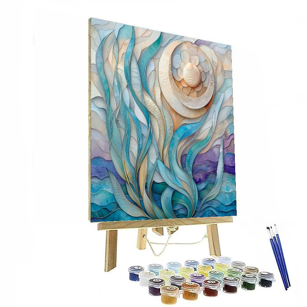 Alphonse Mucha Inspired Oceanic Whorl Paint by numbers art