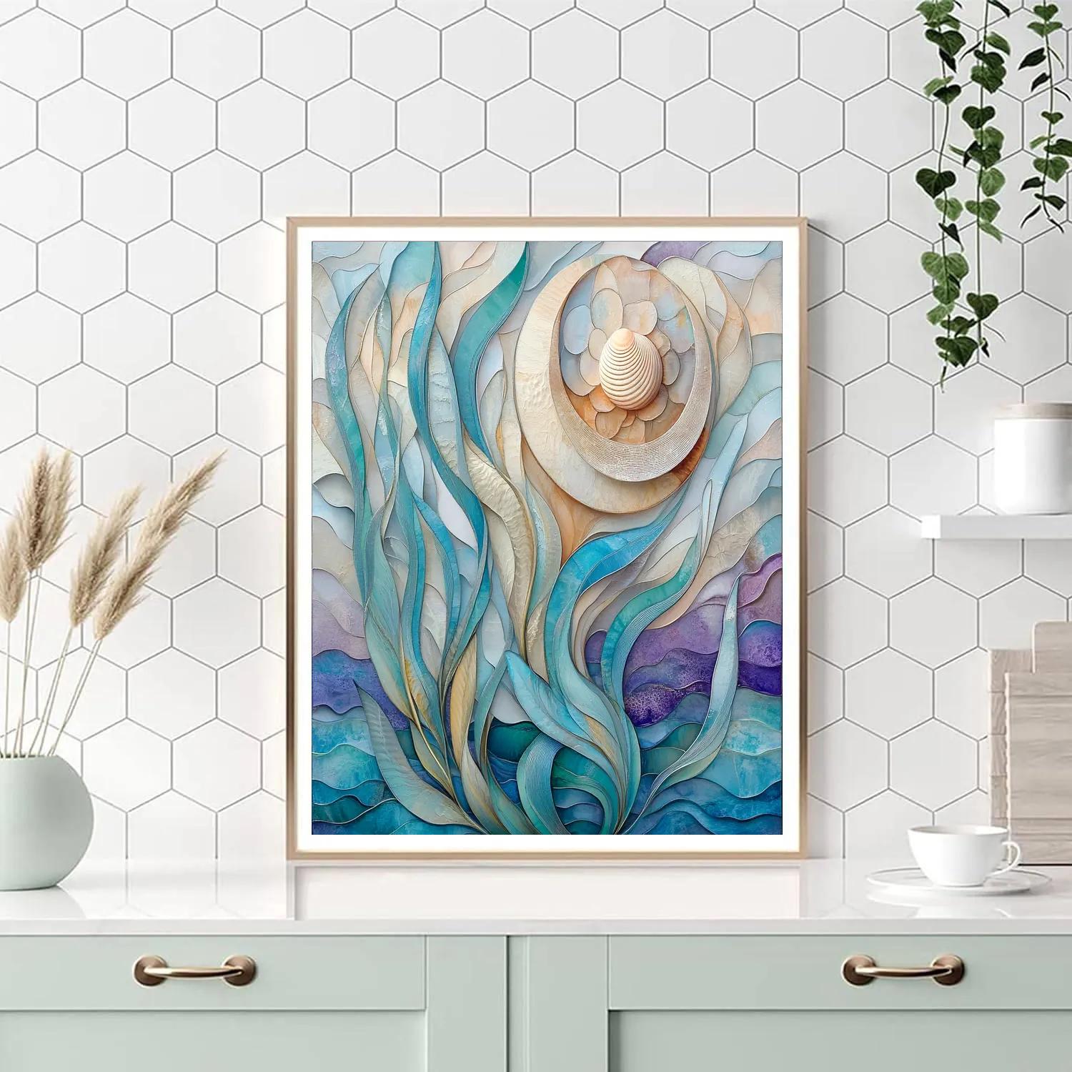Alphonse Mucha Inspired Oceanic Whorl Paint by numbers art