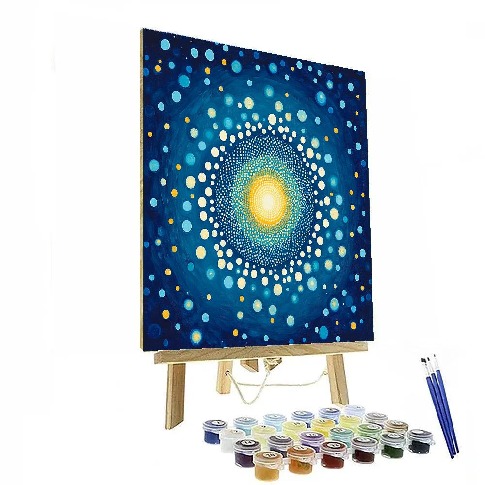 Yayoi Kusama Inspired Cosmic Dotscape paint by color