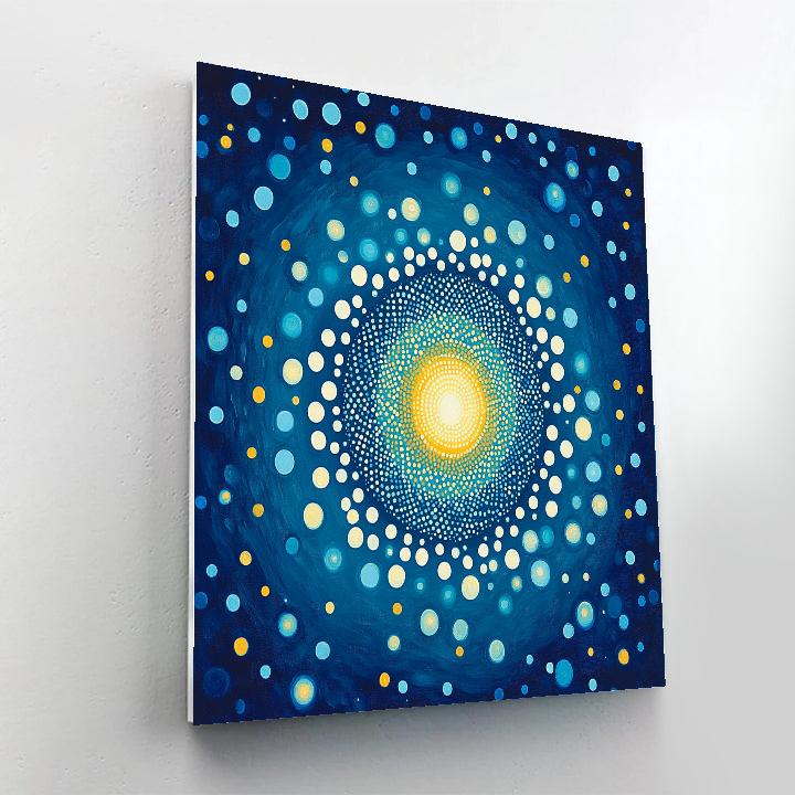 Yayoi Kusama Inspired Cosmic Dotscape paint by color