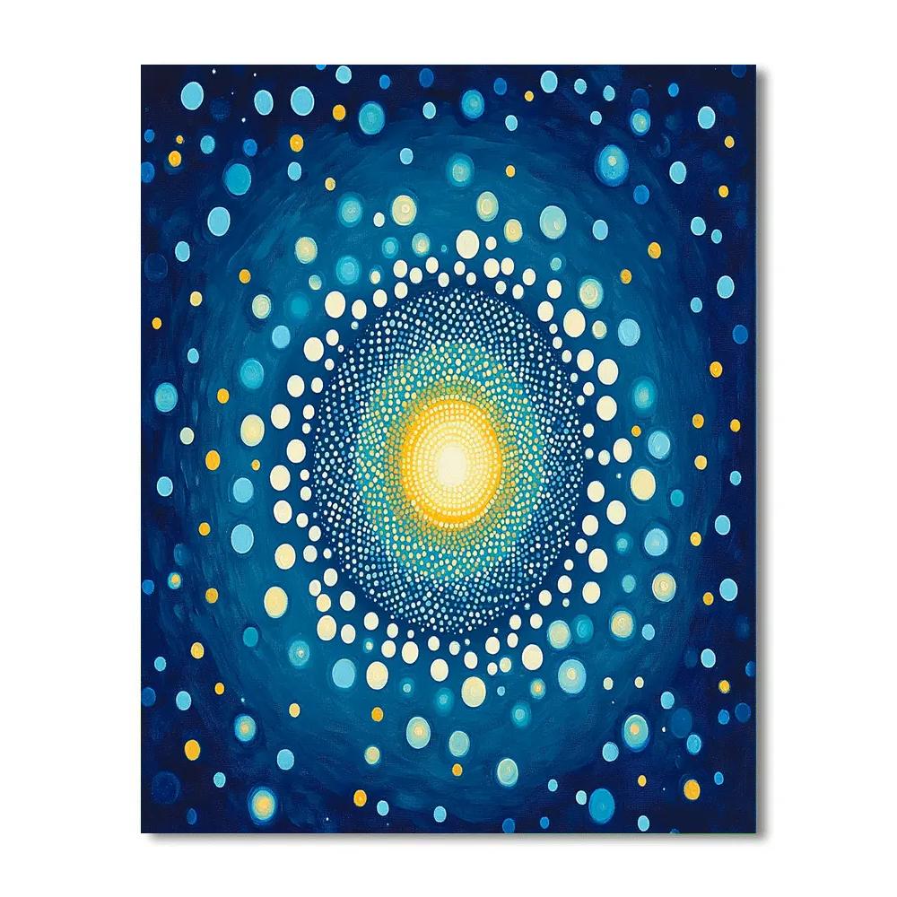 Yayoi Kusama Inspired Cosmic Dotscape paint by color