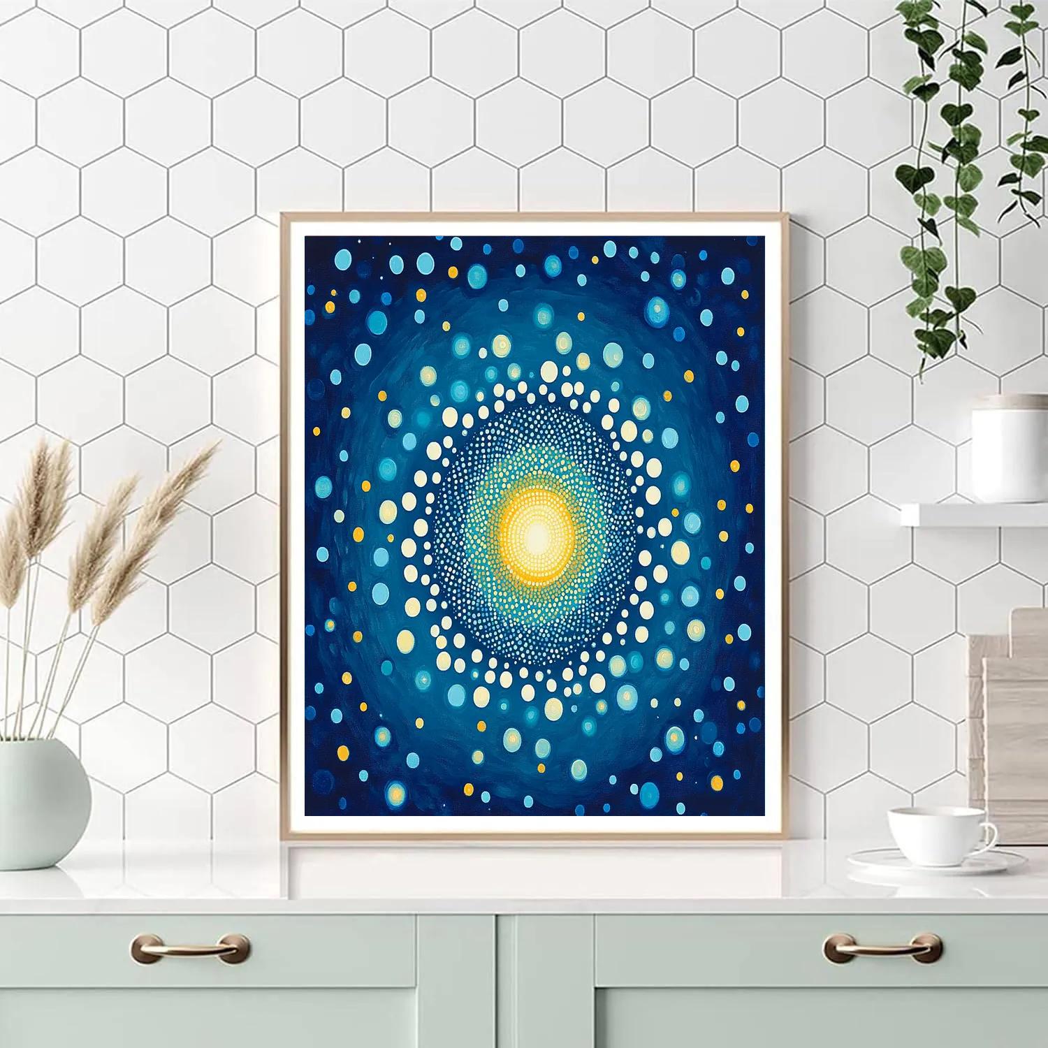 Yayoi Kusama Inspired Cosmic Dotscape paint by color