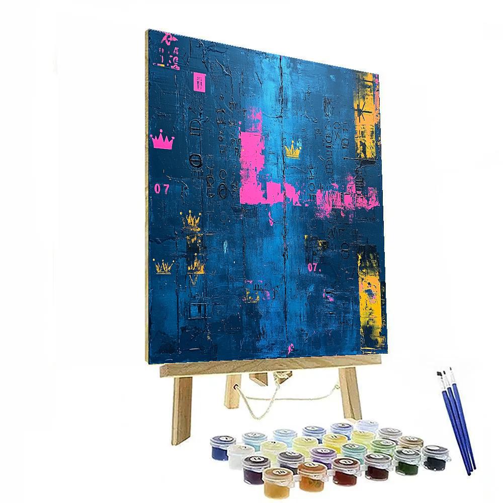 Jean-Michel Basquiat Inspired Rift Of Color And Code Paint by numbers art