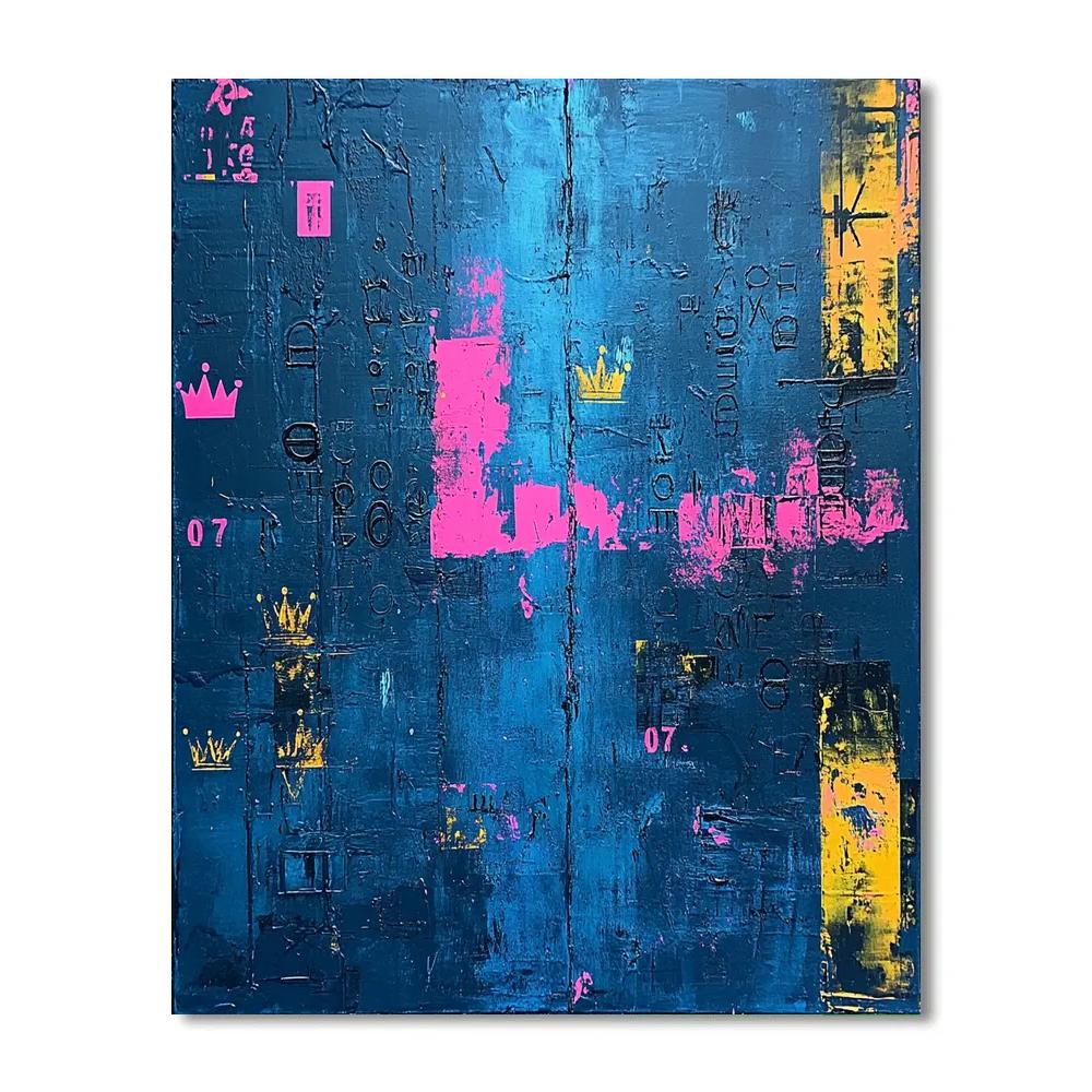 Jean-Michel Basquiat Inspired Rift Of Color And Code Paint by numbers art