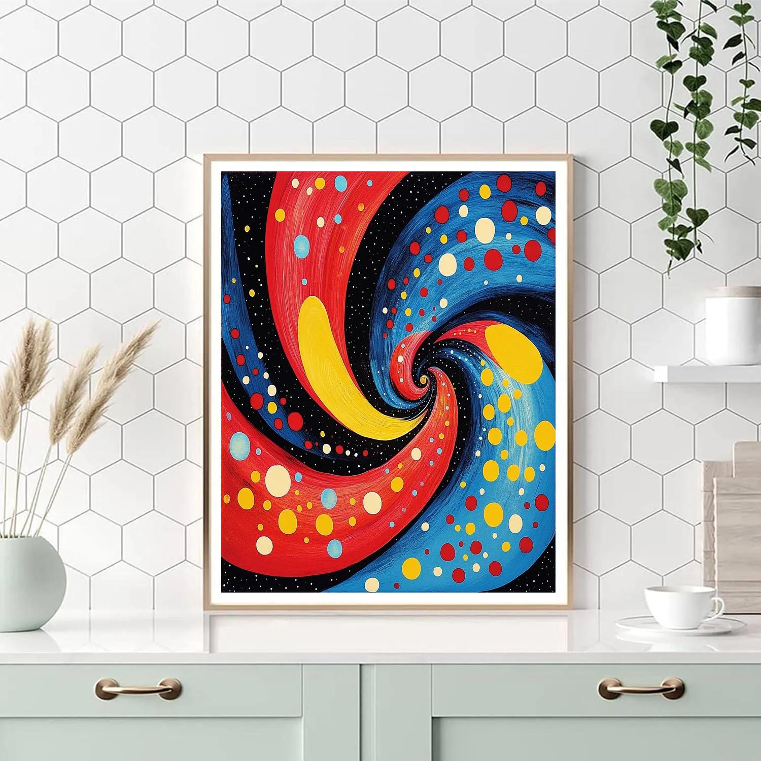 Yayoi Kusama Inspired Cosmic Polka Dots Number painting