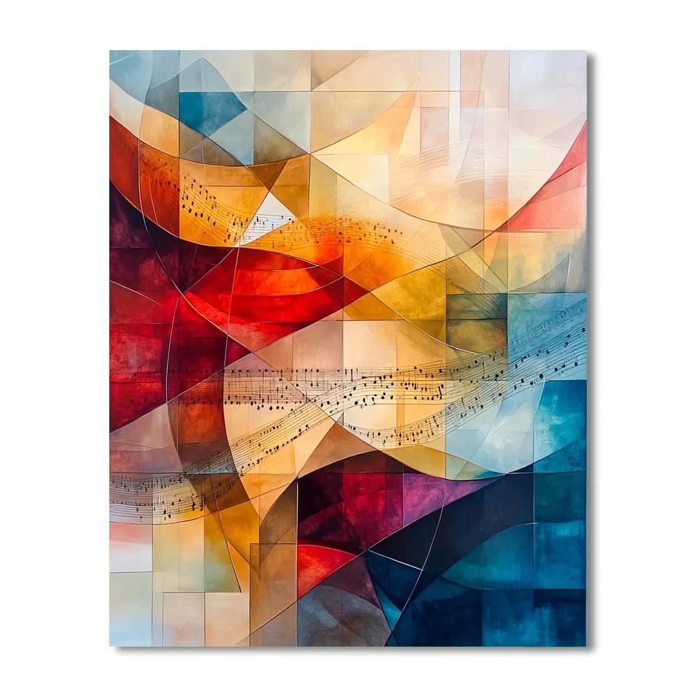 Paul Klee Inspired Rhythmic Abstract Landscape Paint by numbers art