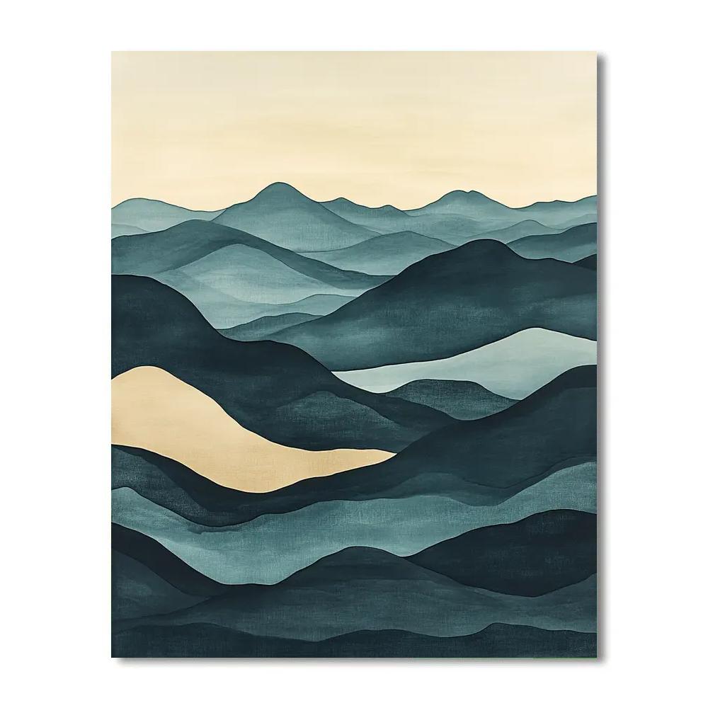 Zhao Mengfu Inspired Celestial Ink Tides DIY paint by numbers