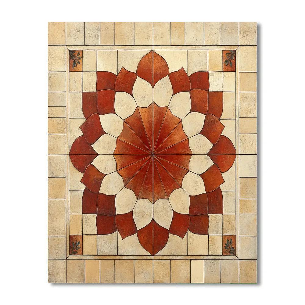 Nandalal Bose Inspired Temple Courtyard Patterns painting number kit