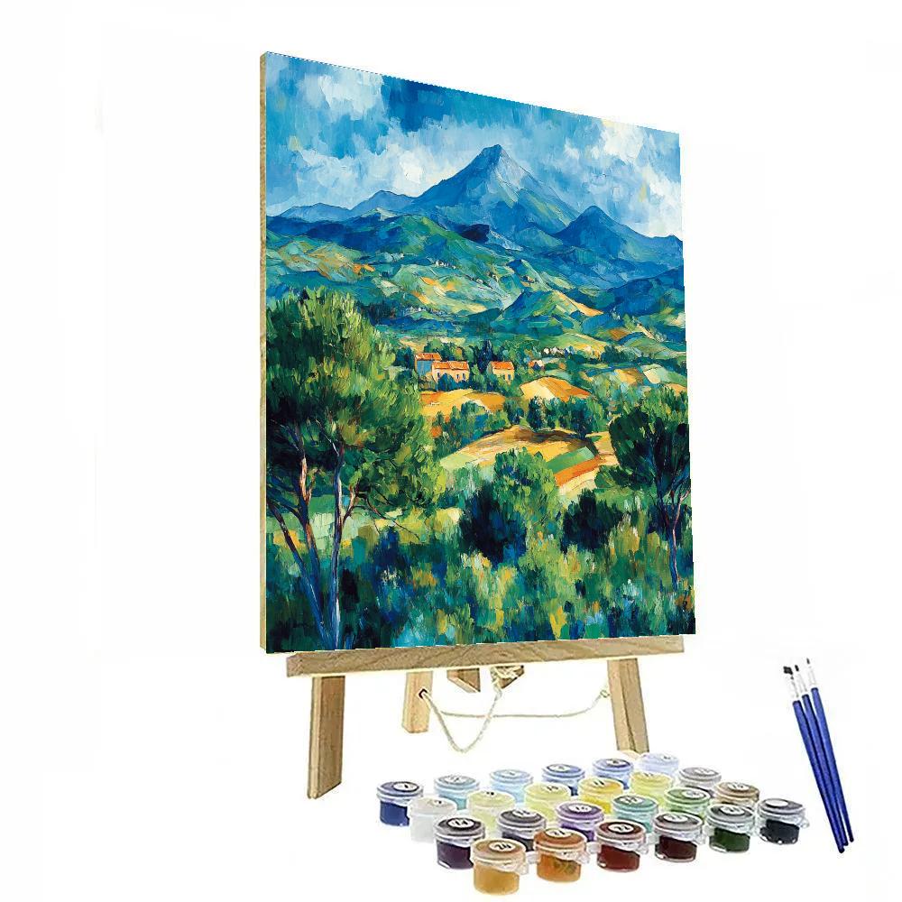 Paul Cézanne Inspired Abstract Mountain Geometry Painting by numbers kit