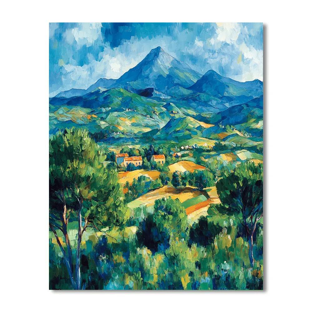 Paul Cézanne Inspired Abstract Mountain Geometry Painting by numbers kit