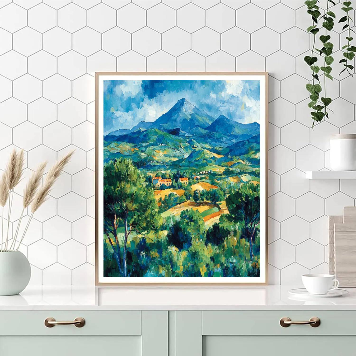 Paul Cézanne Inspired Abstract Mountain Geometry Painting by numbers kit