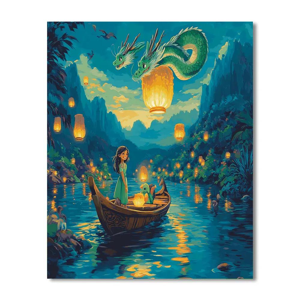 Raya And Sisu Dragon Voyage Disney Inspired DIY paint by numbers