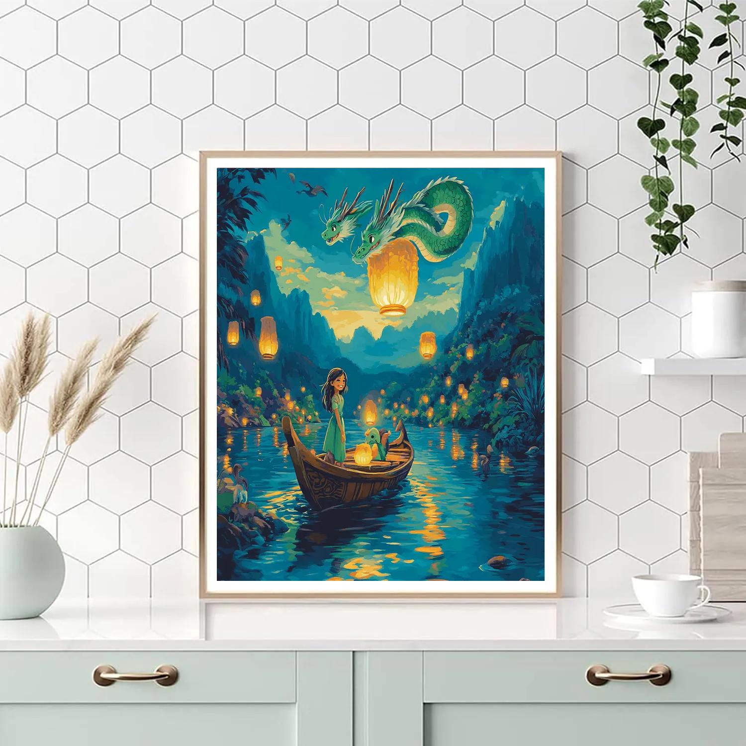 Raya And Sisu Dragon Voyage Disney Inspired DIY paint by numbers