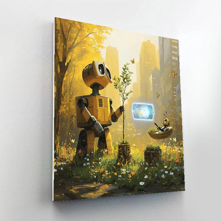 Wall E And Eve Garden Explorer Disney Inspired painting number kit