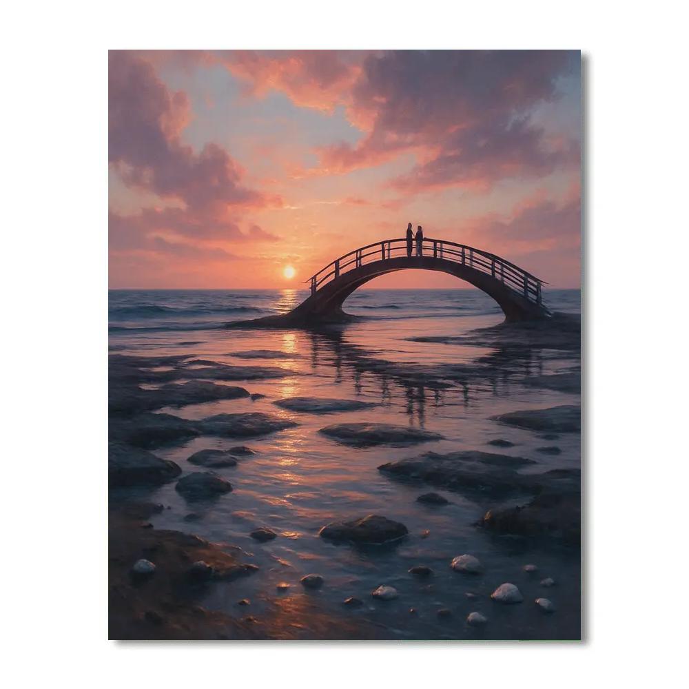 Coastal Sunset Bridge paint by color