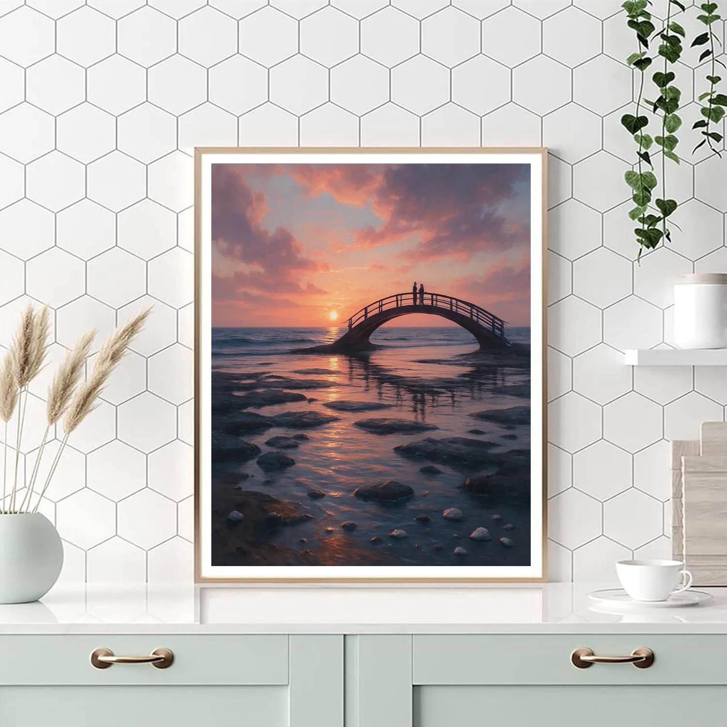 Coastal Sunset Bridge paint by color