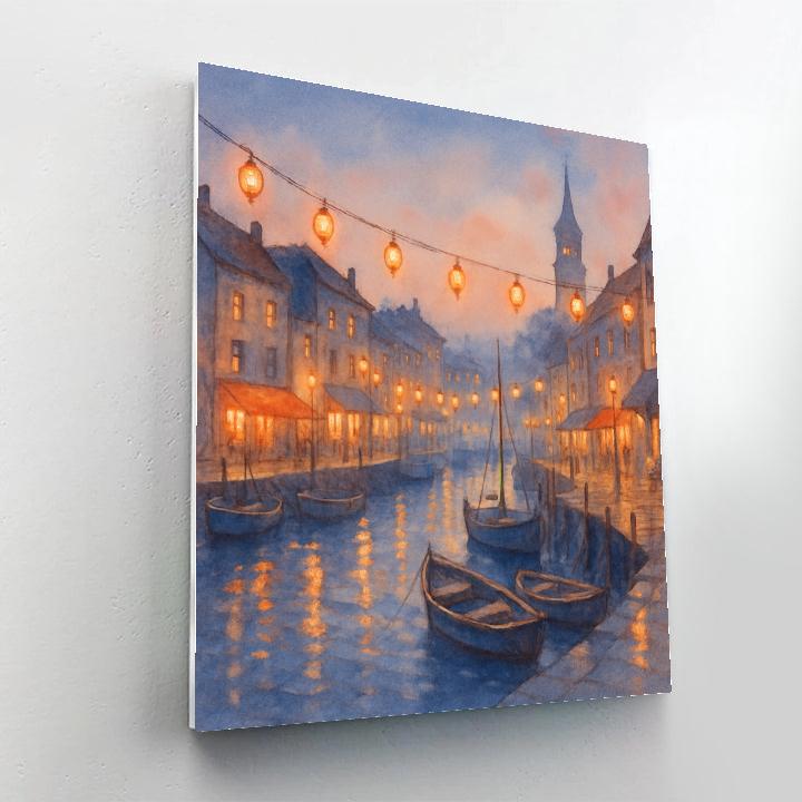 Cozy Harbor Twilight View DIY paint by numbers