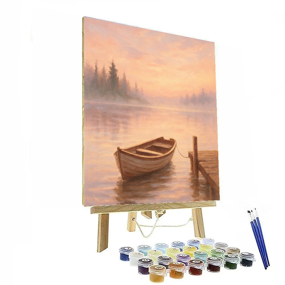 Misty Dawn Rowboat paint by color
