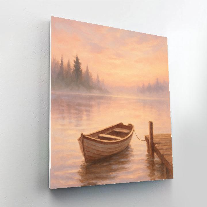 Misty Dawn Rowboat paint by color