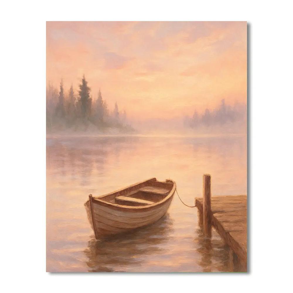 Misty Dawn Rowboat paint by color