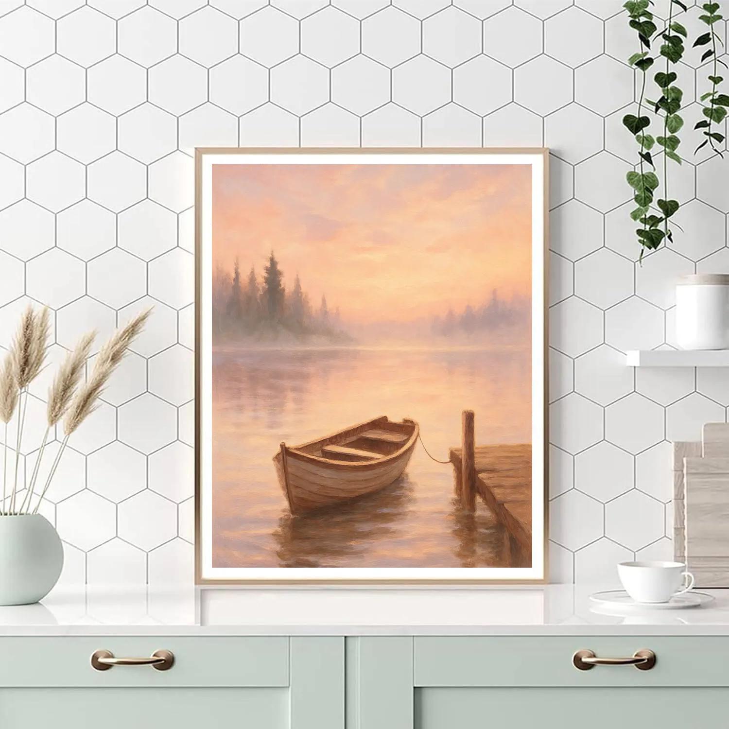 Misty Dawn Rowboat paint by color