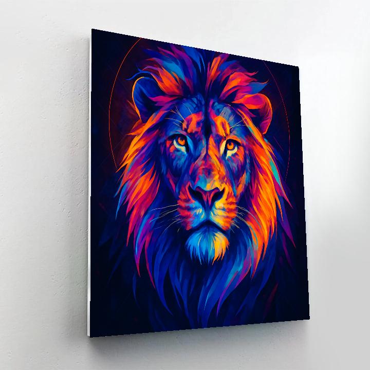 Neon Lionheart Portrait paint by number