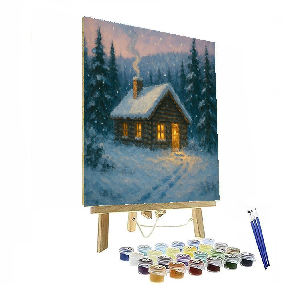 Pine Cabin Winter Haven painting number kit