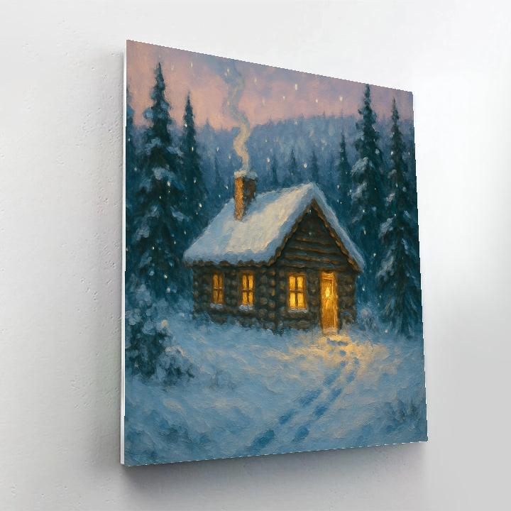 Pine Cabin Winter Haven painting number kit