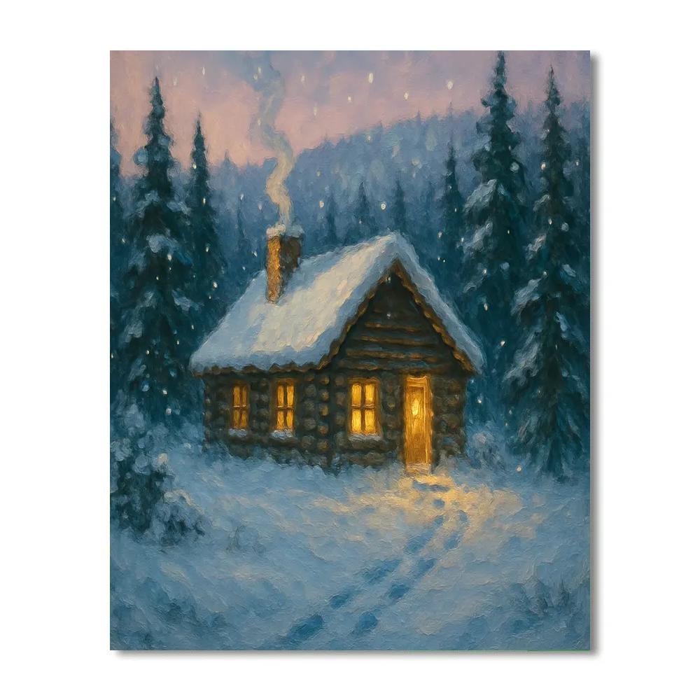 Pine Cabin Winter Haven painting number kit