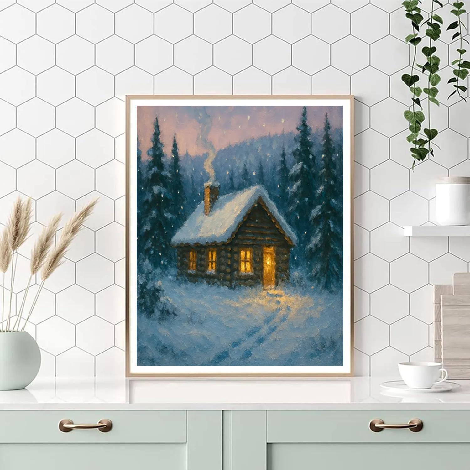 Pine Cabin Winter Haven painting number kit