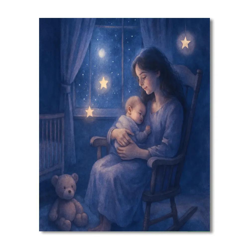 Mom And Baby Starlit Lullaby Paint by numbers kits