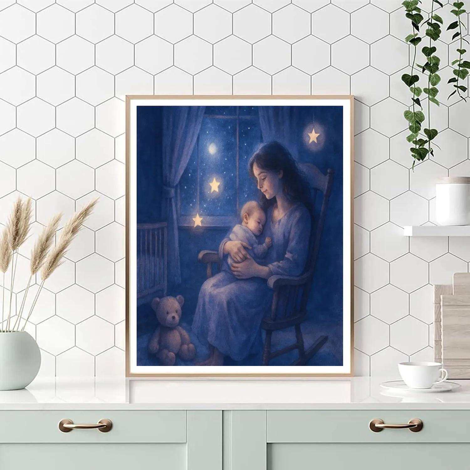 Mom And Baby Starlit Lullaby Paint by numbers kits